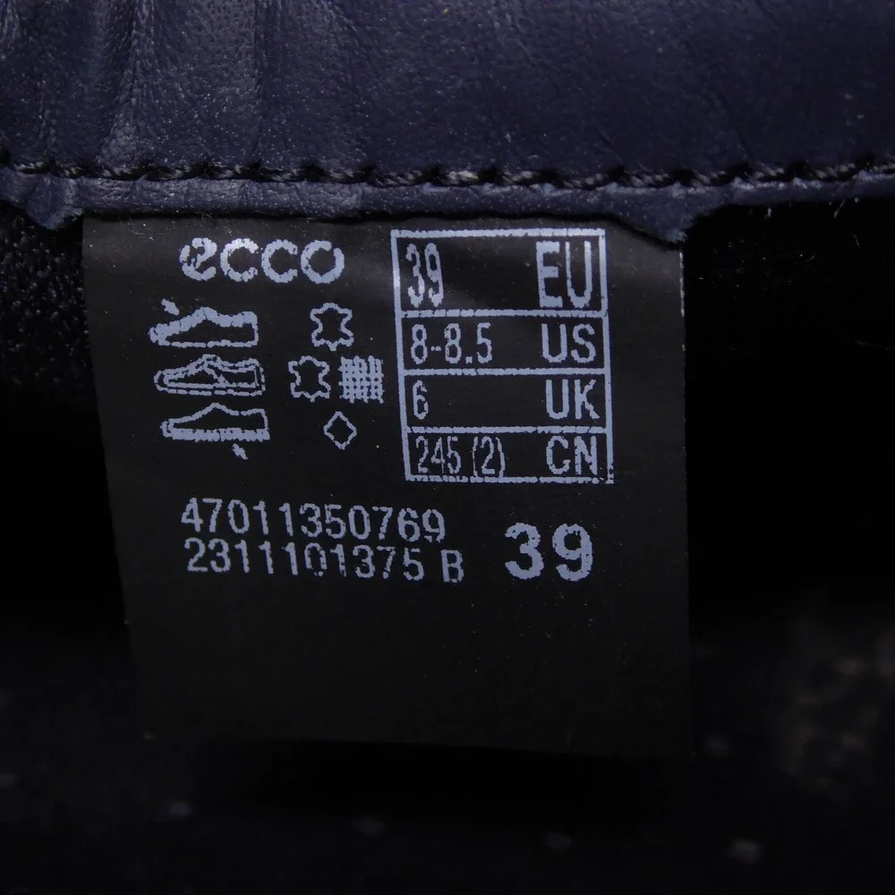 ECCO Womens Soft 7 Slip On Shoes Blue Woven Leather Sneakers 39 / 8-8.5